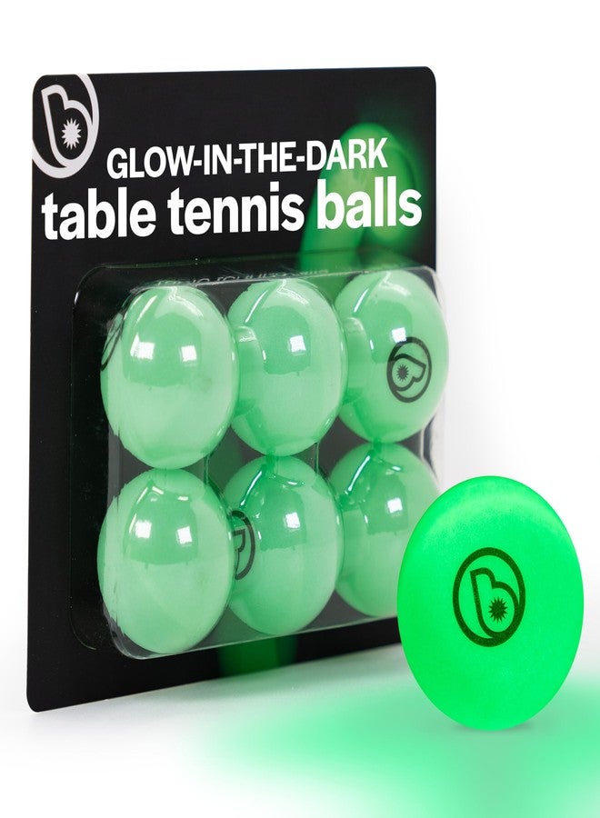 Brightz Glow in The Dark Ping Pong Balls, 6-Pack - Green Colored Neon Ping Pong Balls - Official Size & Weight 40mm Table Tennis Balls - Durable High Performance - Next Level Fun - Image 1
